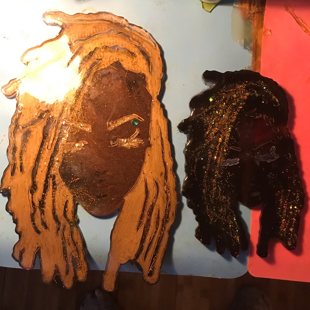 Black Girl Magic!Loc girl platter & coaster. Order as many coasters as you like.